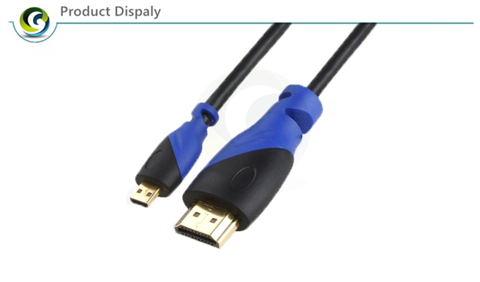 QS3002，QSMART Latest standard A TO D Gold plated High Speed with Ethernet Audio Return 3D 4K 1.4V 2.0V HDMI Cable