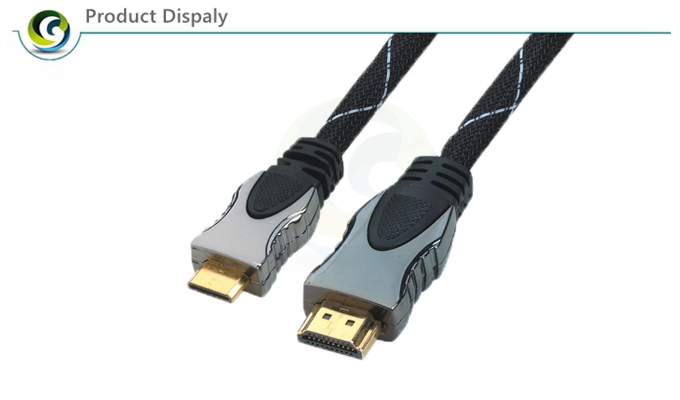 QS3009，QSMART Latest standard A TO C Gold plated High Speed with Ethernet Audio Return 3D 4K 1.4V 2.0V HDMI Cable