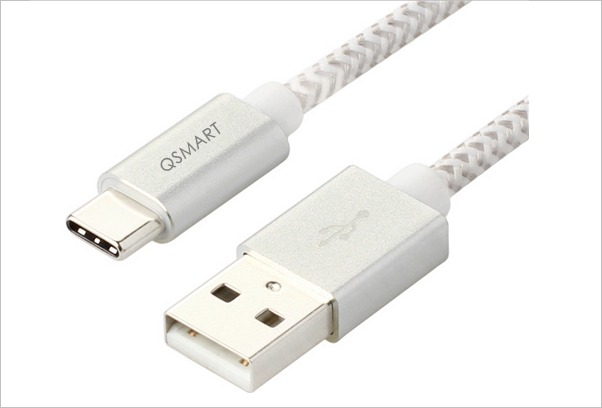 QS USB312003, USB 3.1 TYPE C Male to USB 2.0 Male Nylon Braided USB Data Cable, Type-c to USB 2.0 A Cable
