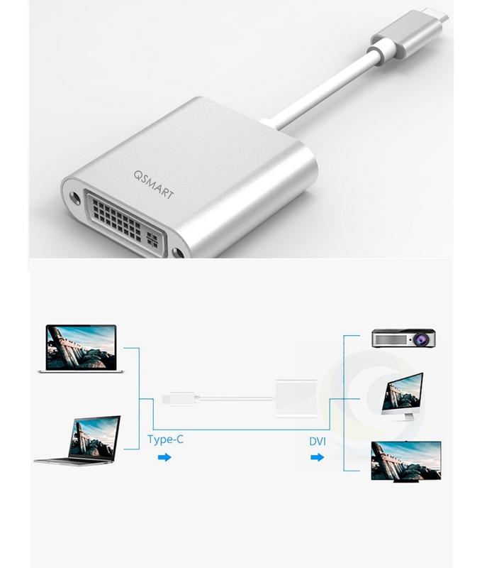 QS MLTUSB3102,USB-C Type c to DVI