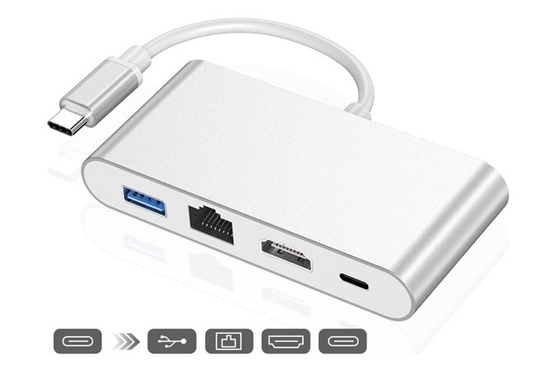 China 31004, USB Type C to HDMI USB3.0 LAN/RJ45 PD Charging Adapter supplier